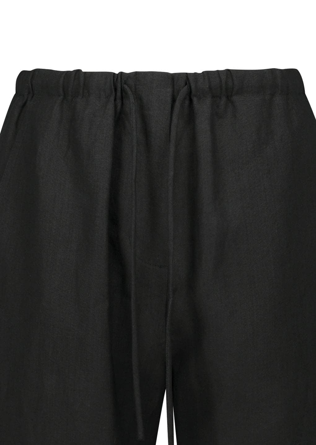 Linen Banding Pants, Black — vue 7
