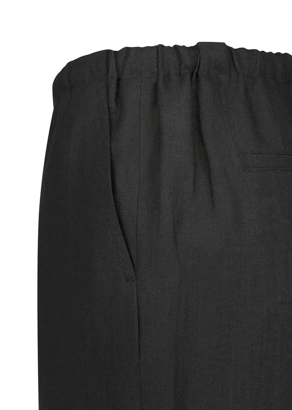 Linen Banding Pants, Black — vue 8