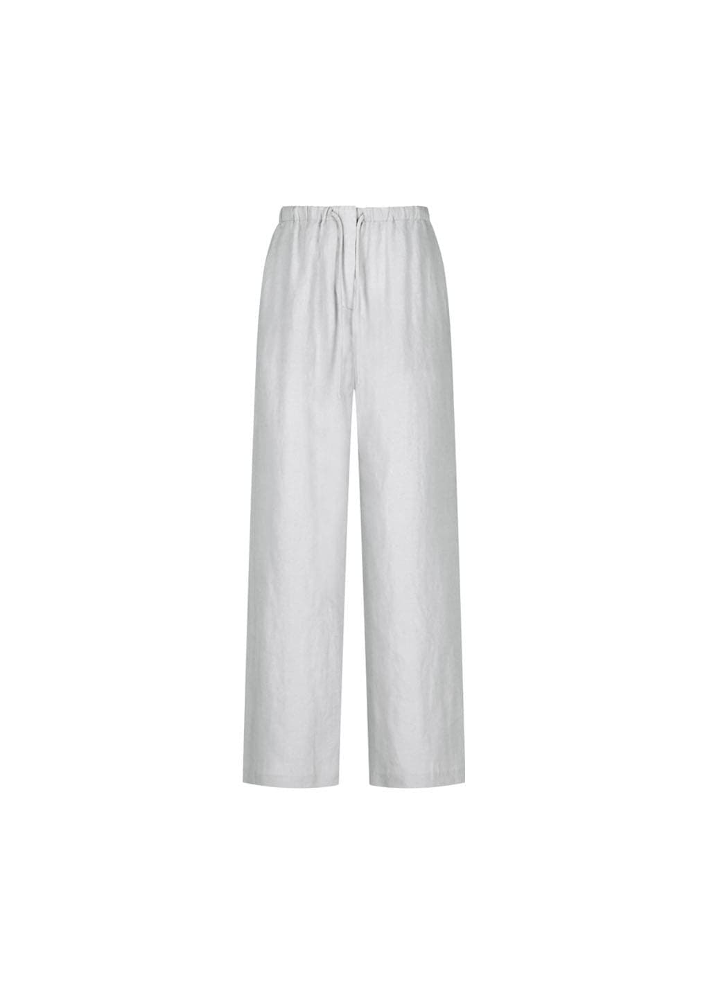 Linen Banding Pants, Light Grey