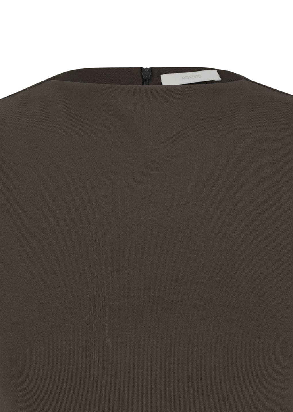 Jersey Mock Neck Top, Brown — vue 7