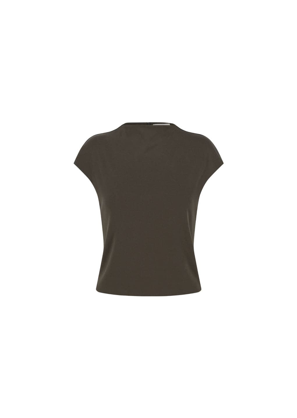 Jersey Mock Neck Top, Brown