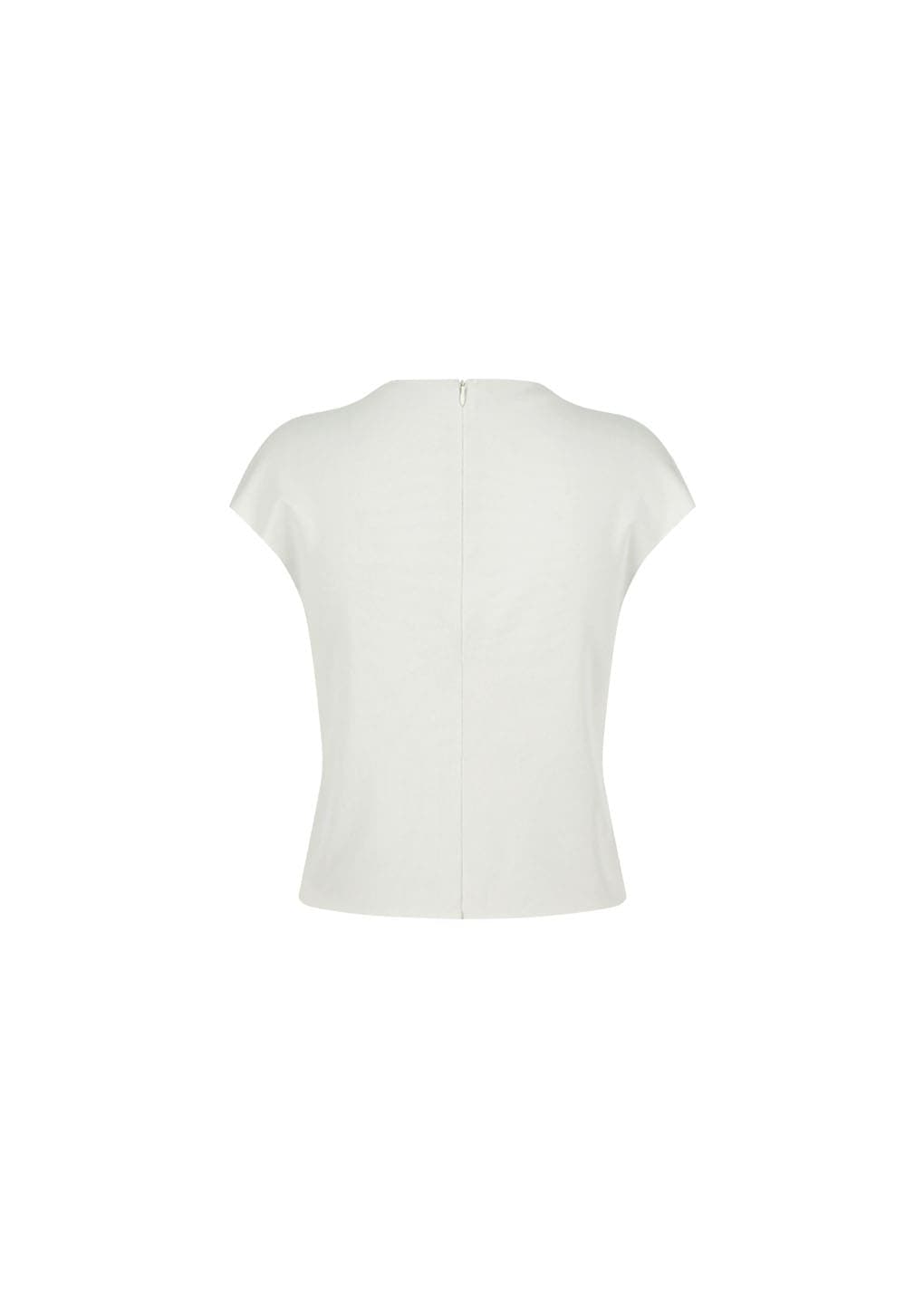 Jersey Mock Neck Top, Ivory — vue 6