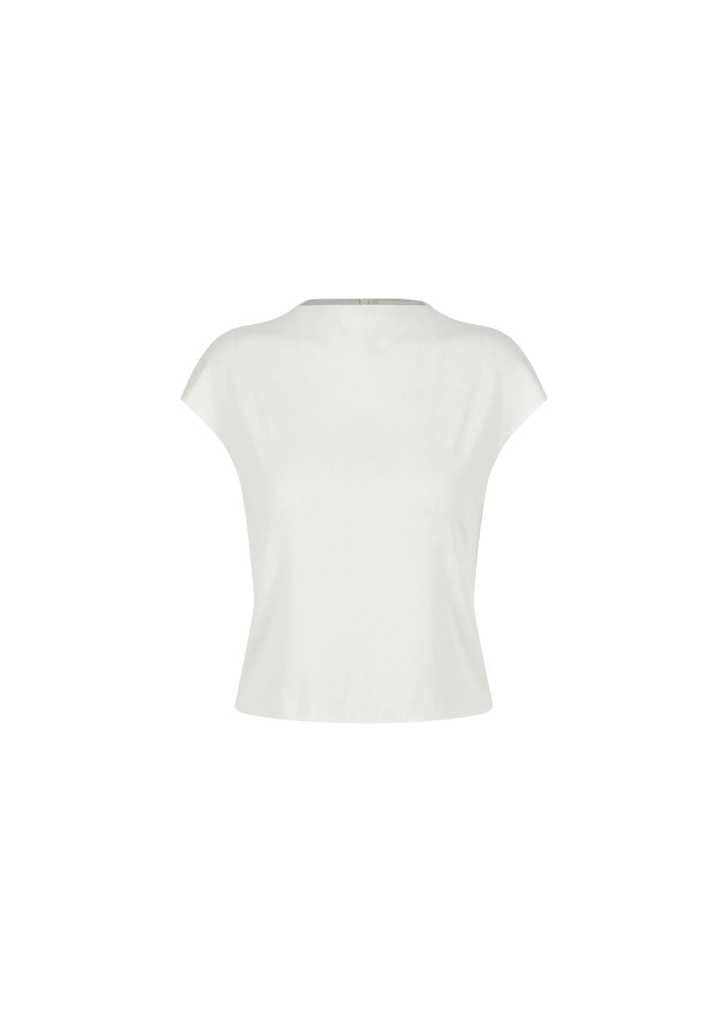 Jersey Mock Neck Top, Ivory