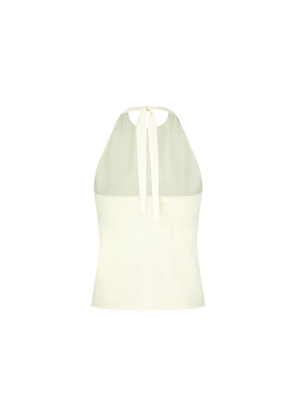 Jersey Halter Neck Top, Ivory — vue 6