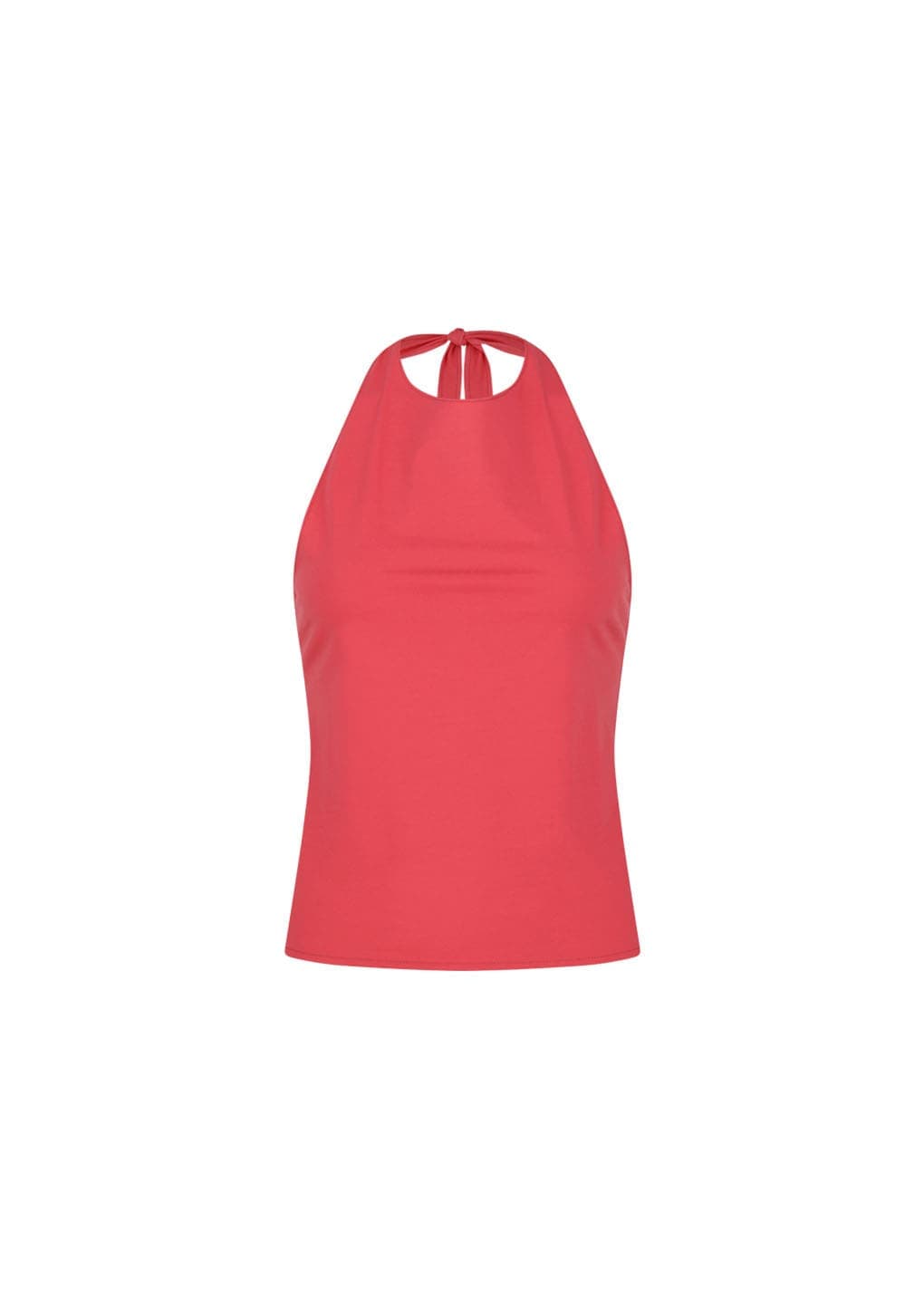 Jersey Halter Neck Top, Red — vue 2