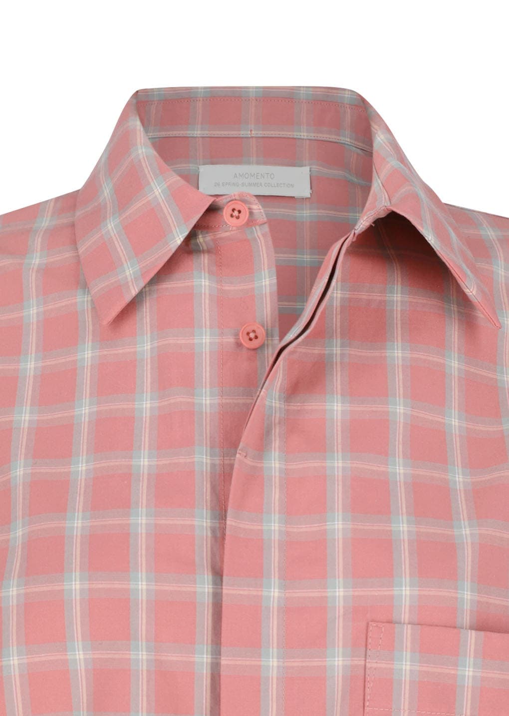 [Online Exclusive] Oversized Pocket Check Shirt, Pink — vue 11