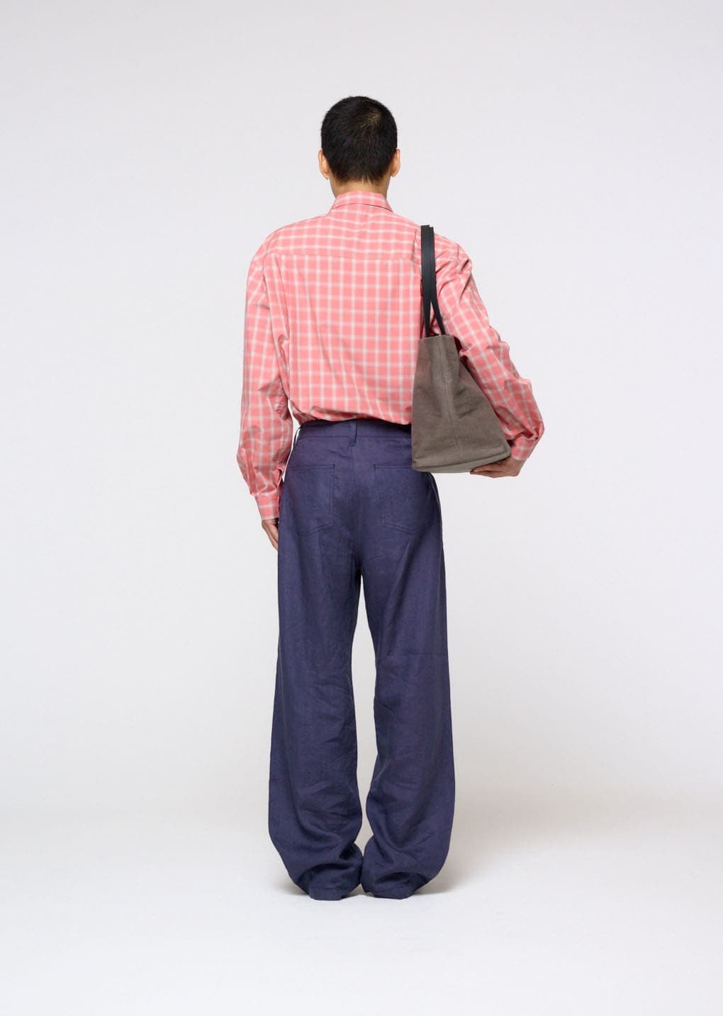 [Online Exclusive] Oversized Pocket Check Shirt, Pink — vue 4