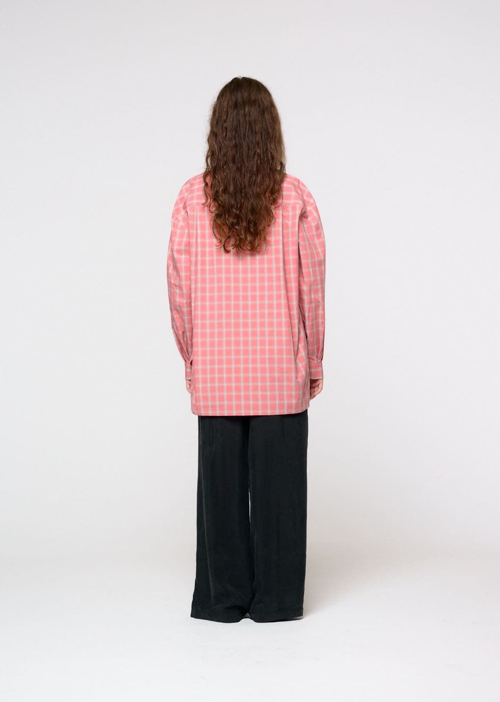[Online Exclusive] Oversized Pocket Check Shirt, Pink — vue 7
