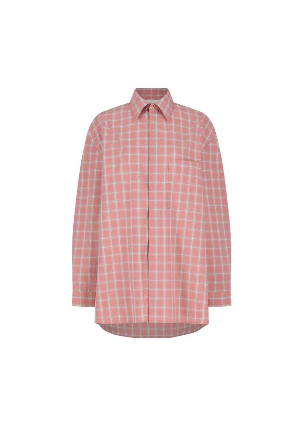 [Online Exclusive] Oversized Pocket Check Shirt, Pink — vue 8