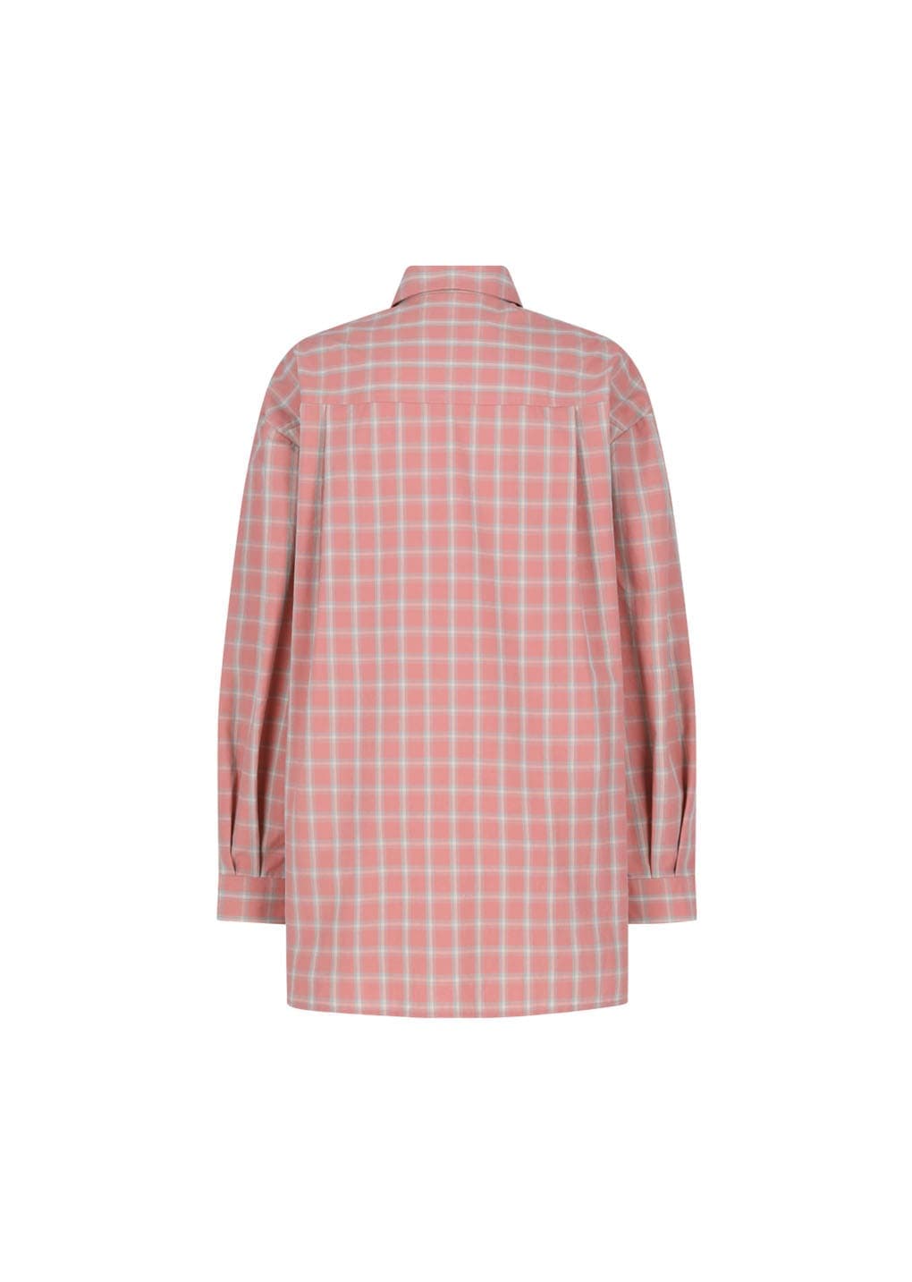 [Online Exclusive] Oversized Pocket Check Shirt, Pink — vue 9