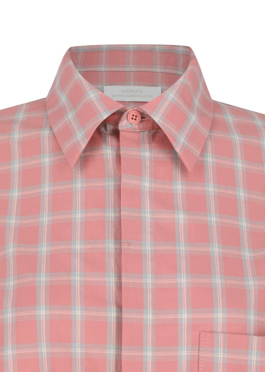 [Online Exclusive] Oversized Pocket Check Shirt, Pink — vue 10