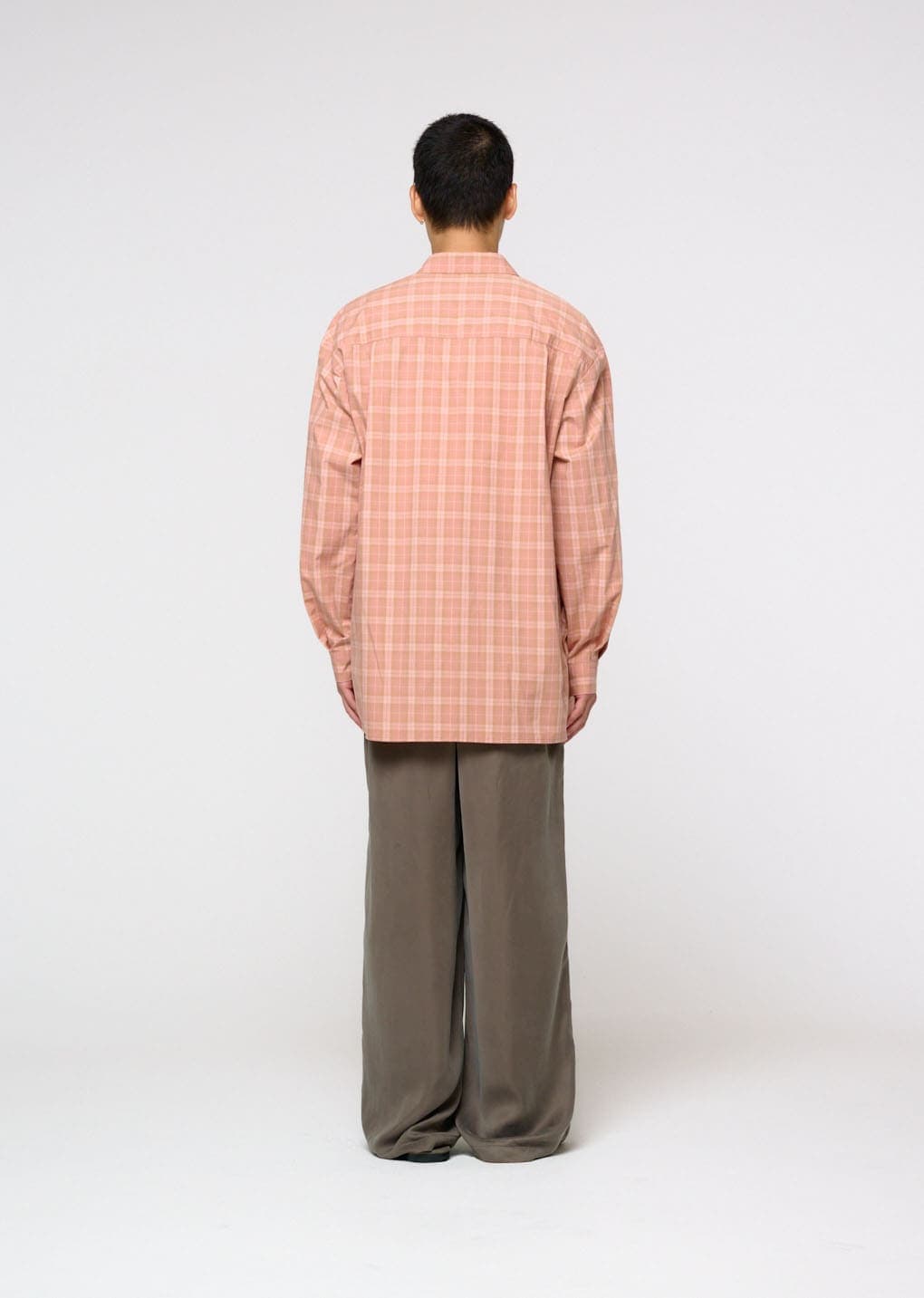 [Online Exclusive] Oversized Pocket Check Shirt, Salmon — vue 4