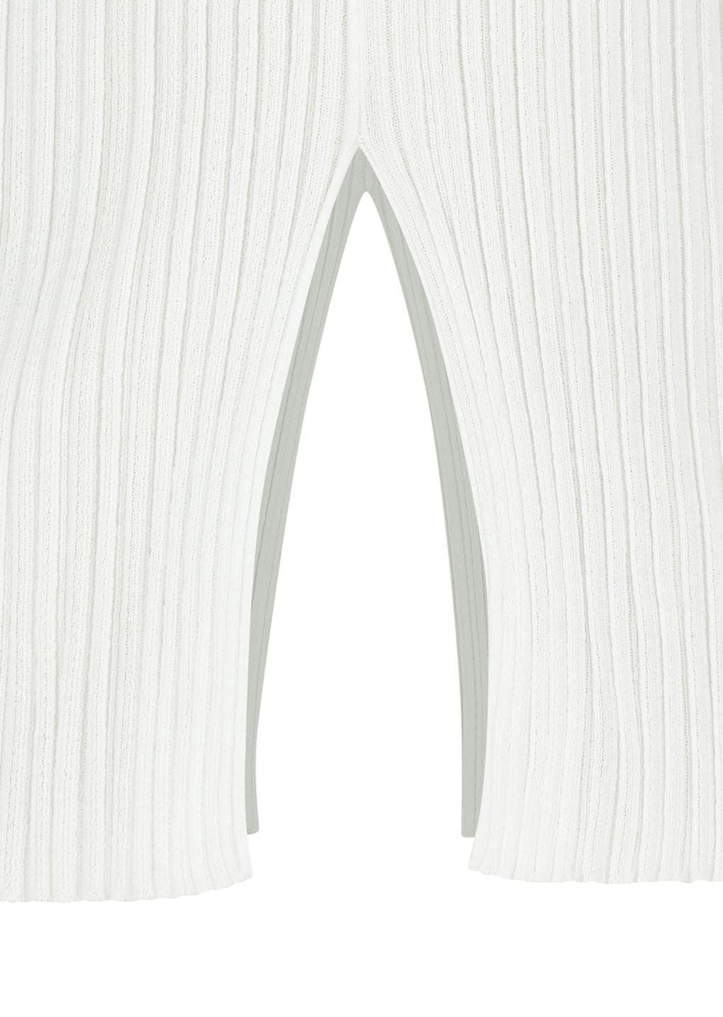 Pleats V-neck Knit Blouse, White — vue 7