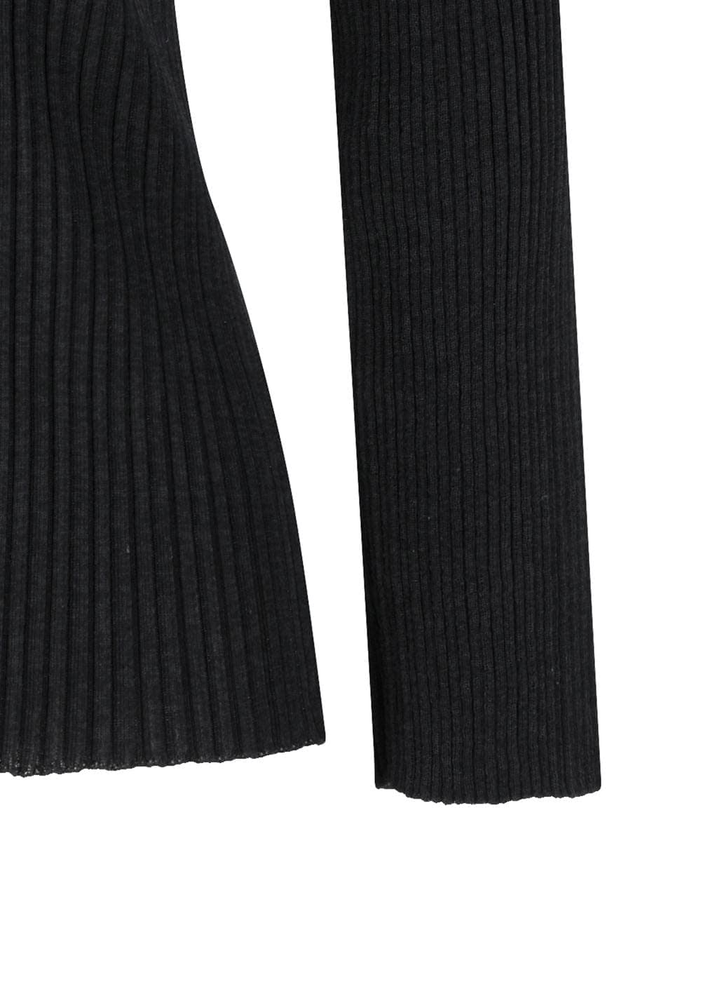 Pleats V-neck Knit Blouse, Black — vue 6