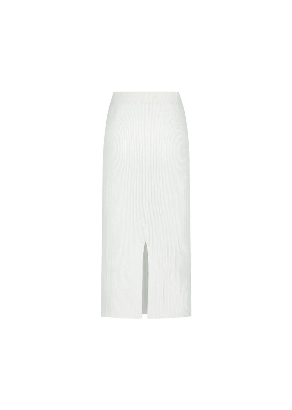 Pleats Knit Maxi Skirt, White — vue 5