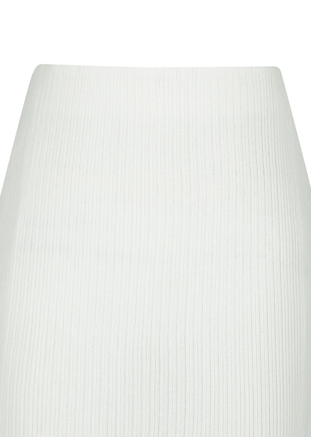 Pleats Knit Maxi Skirt, White — vue 6