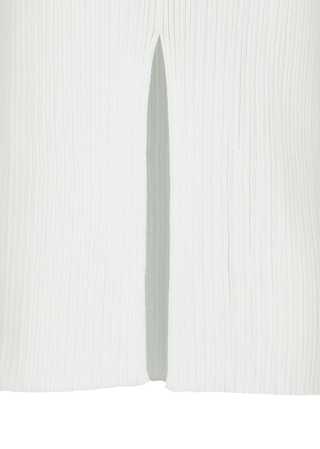 Pleats Knit Maxi Skirt, White — vue 9