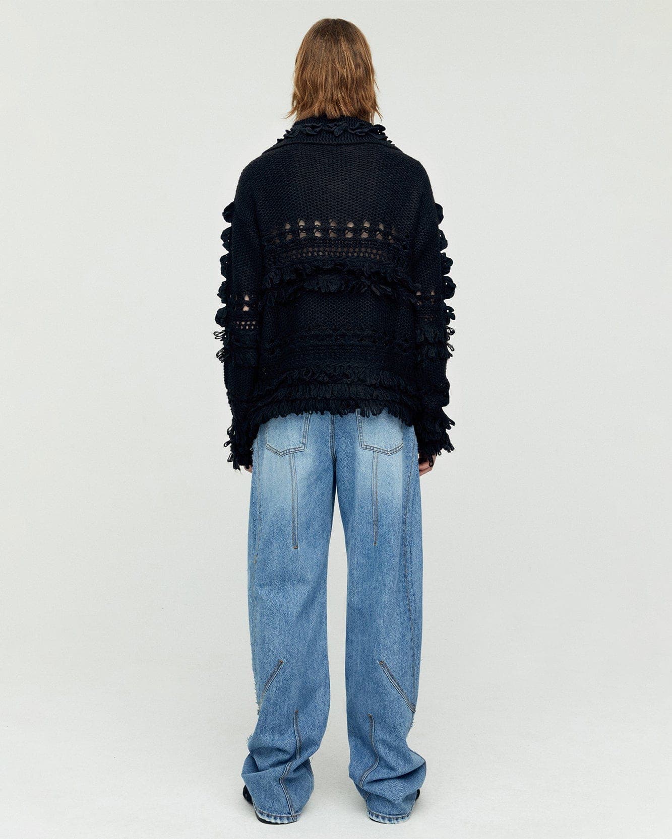 Panel Carpenter Wide-Leg Jeans (Washed Blue) — vue 4