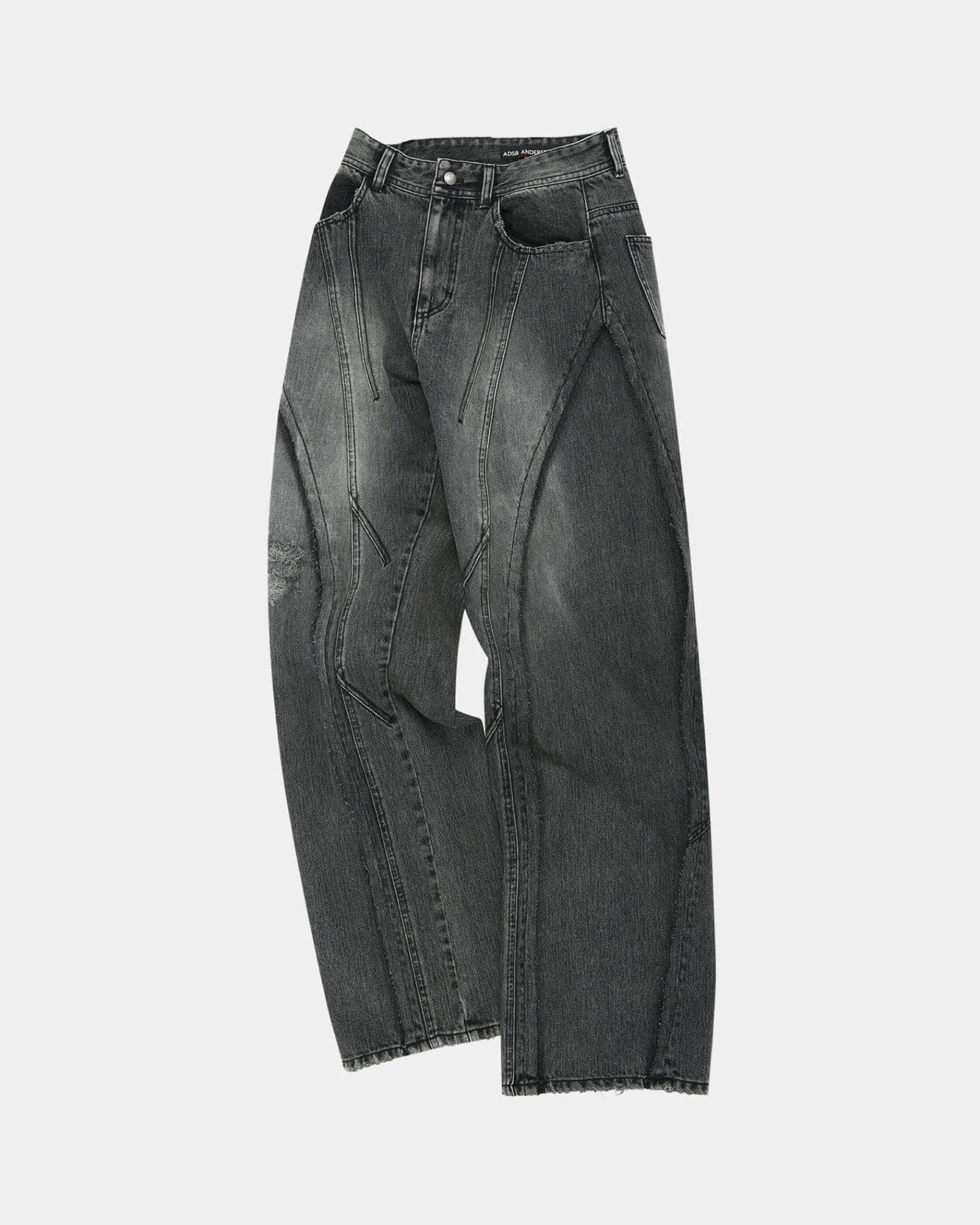 Panel Carpenter Wide-Leg Jeans (Washed Black) — vue 3