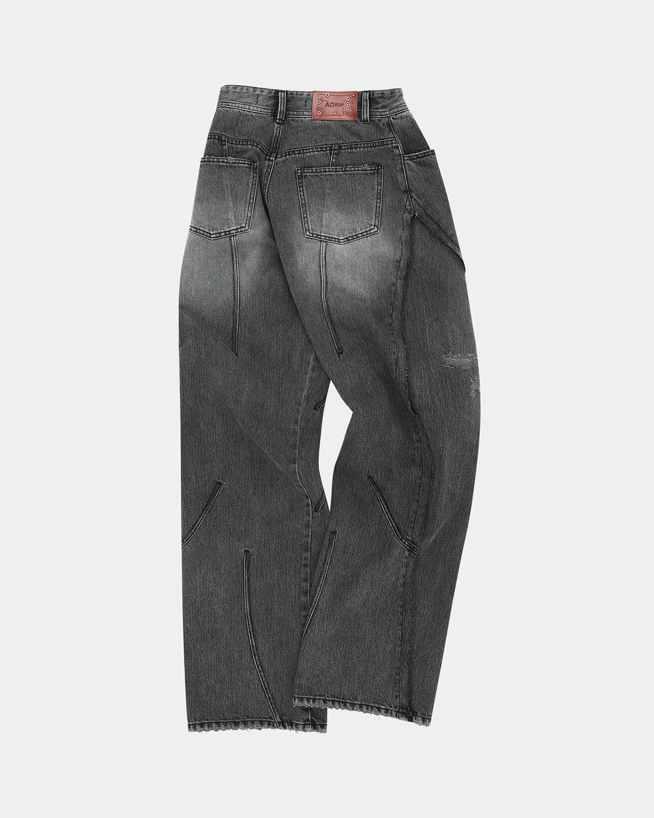 Panel Carpenter Wide-Leg Jeans (Washed Black) — vue 4
