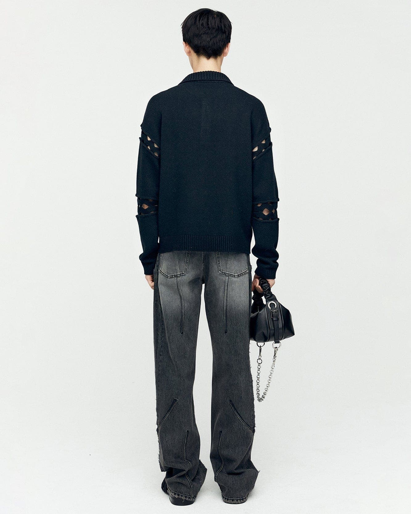 Panel Carpenter Wide-Leg Jeans (Washed Black) — vue 5