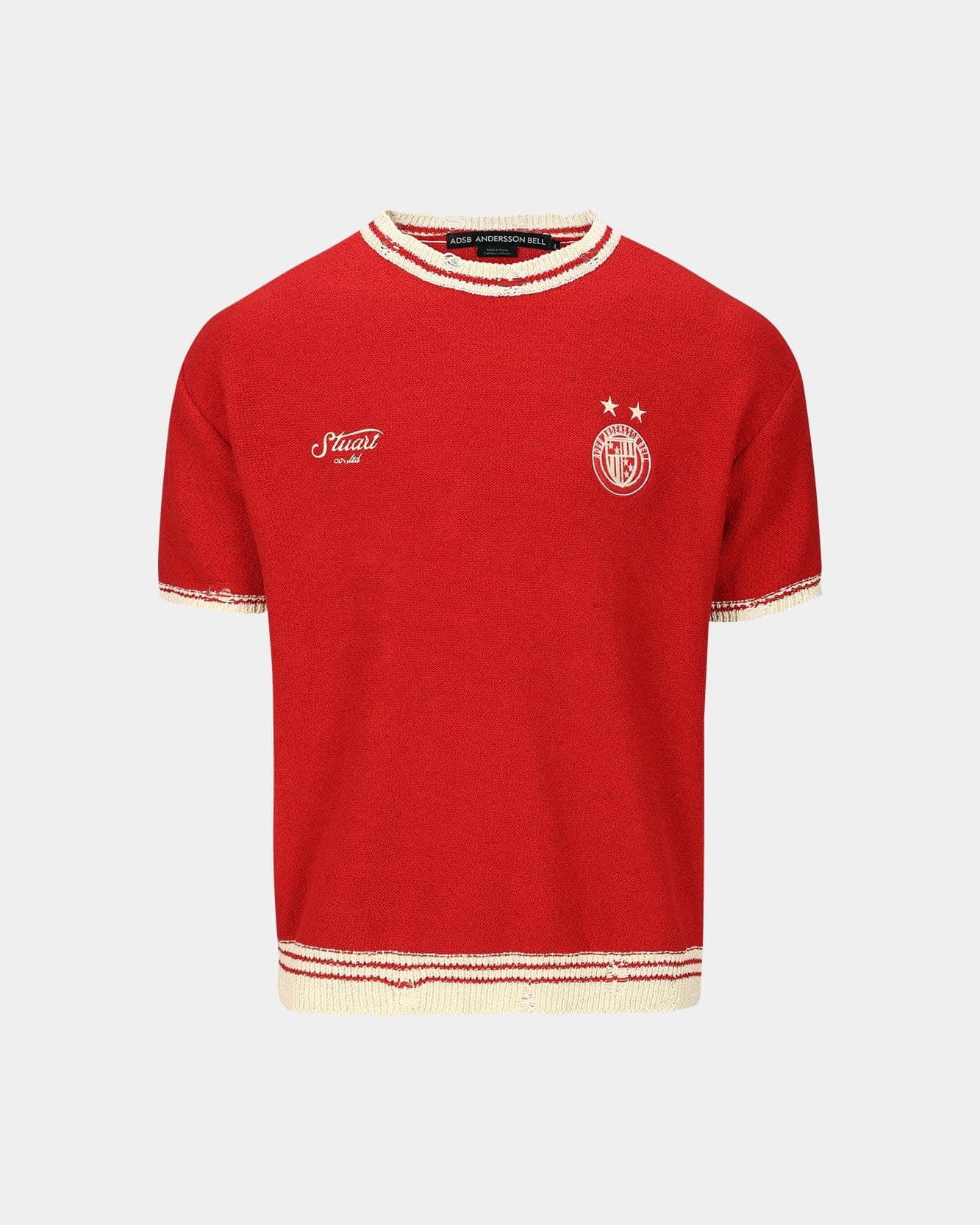 Football Short Sleeve Sweater (Red) — vue 3