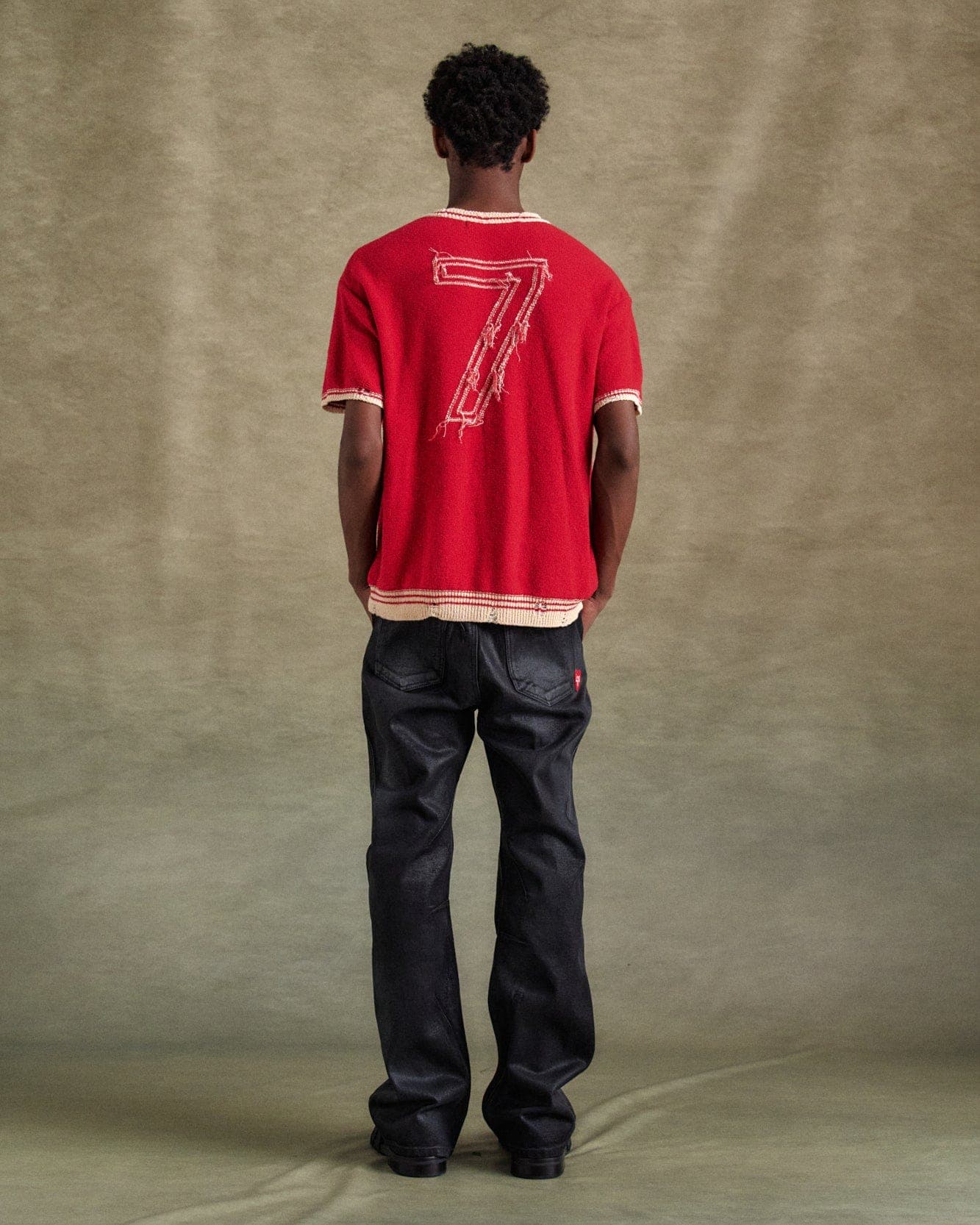 Football Short Sleeve Sweater (Red) — vue 7
