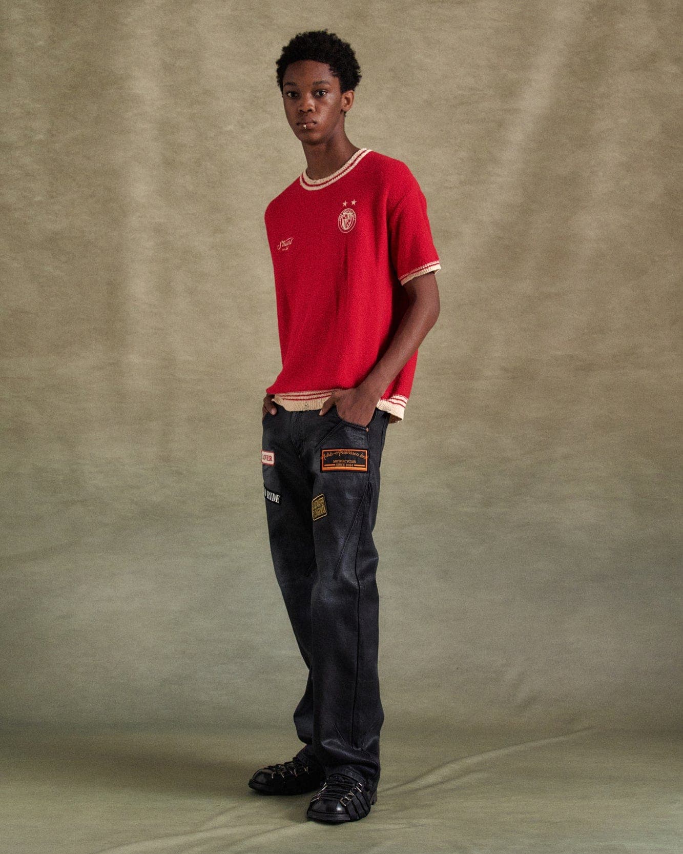 Football Short Sleeve Sweater (Red) — vue 8