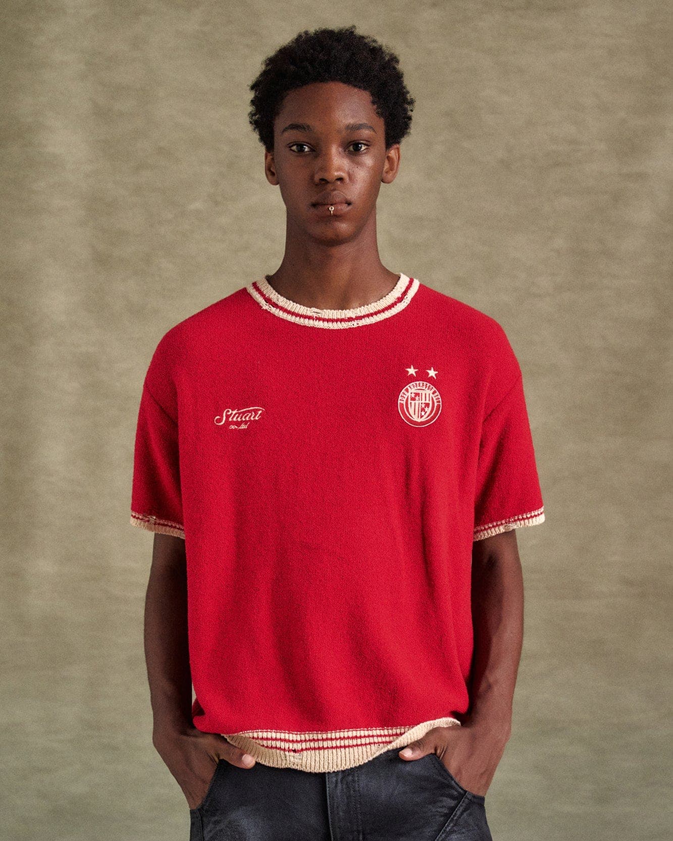 Football Short Sleeve Sweater (Red) — vue 9