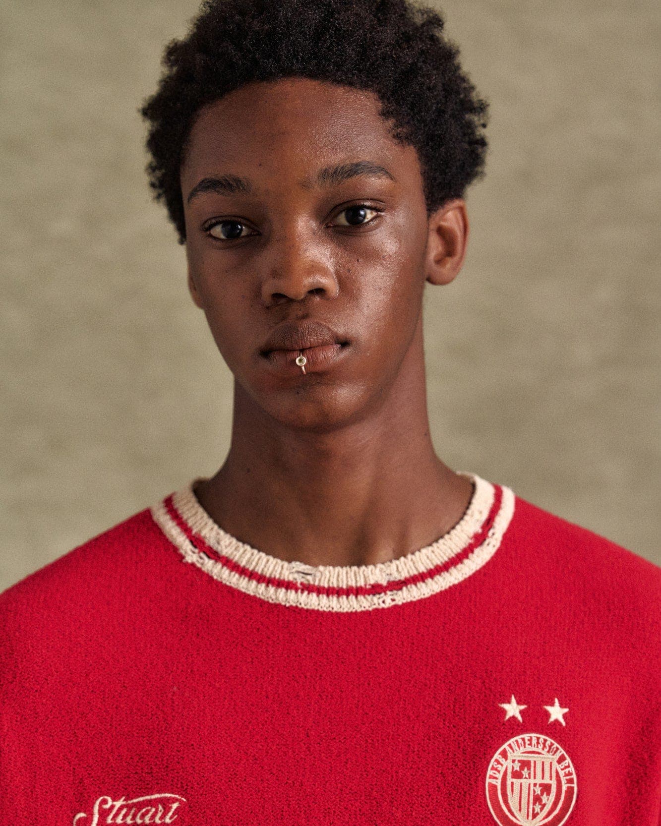 Football Short Sleeve Sweater (Red) — vue 10