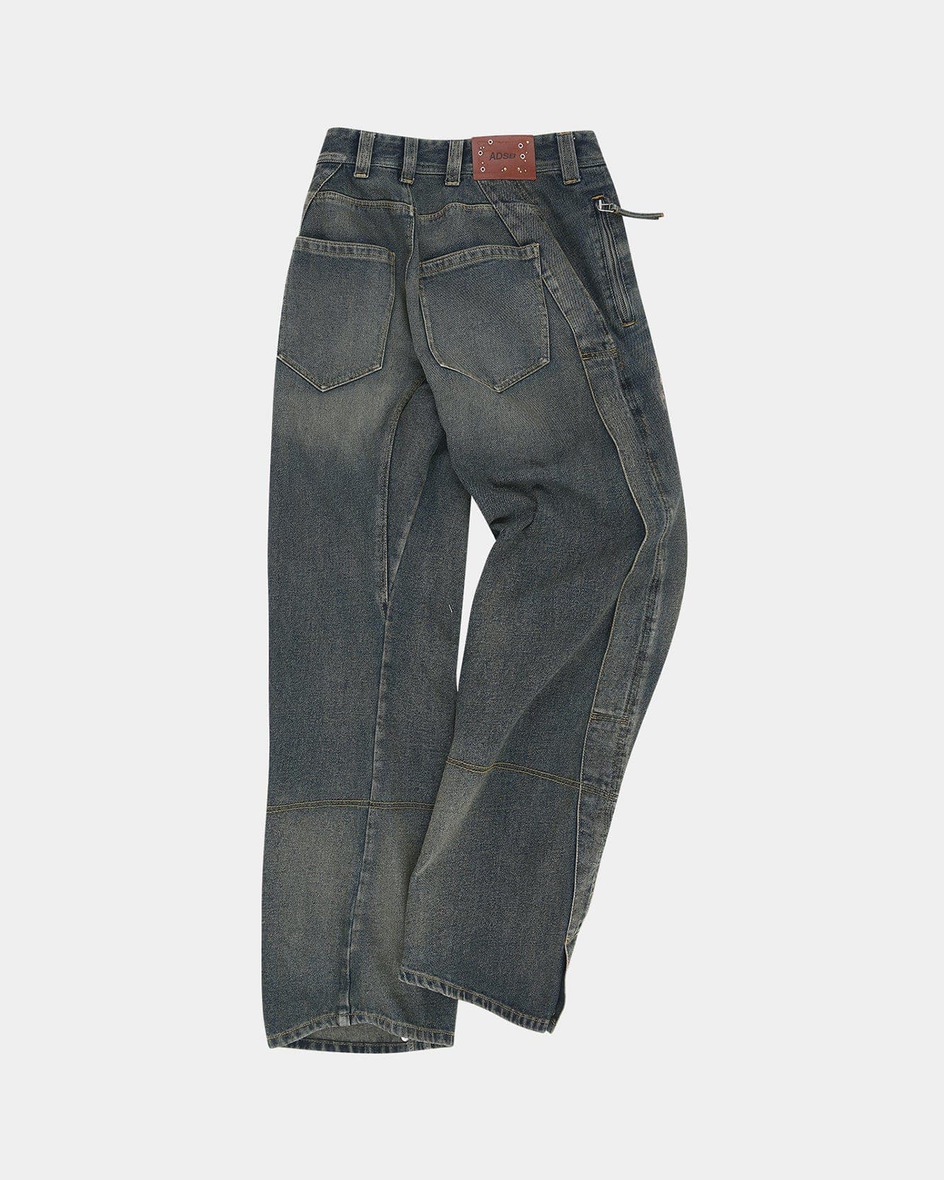 Twisted Zipper Pocket Jeans (Dusty Blue) — vue 4