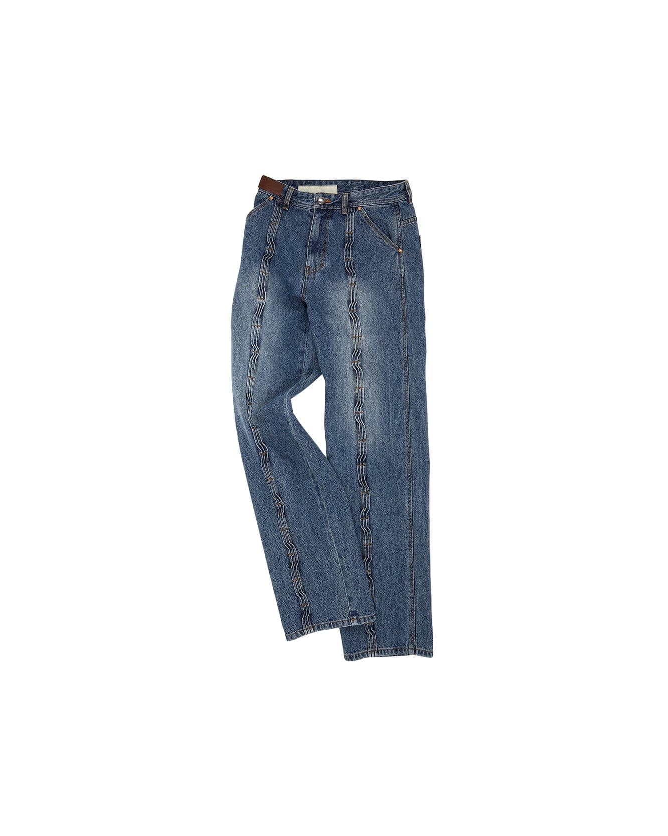 Wave Wide Leg Jeans (Washed Blue) — vue 2