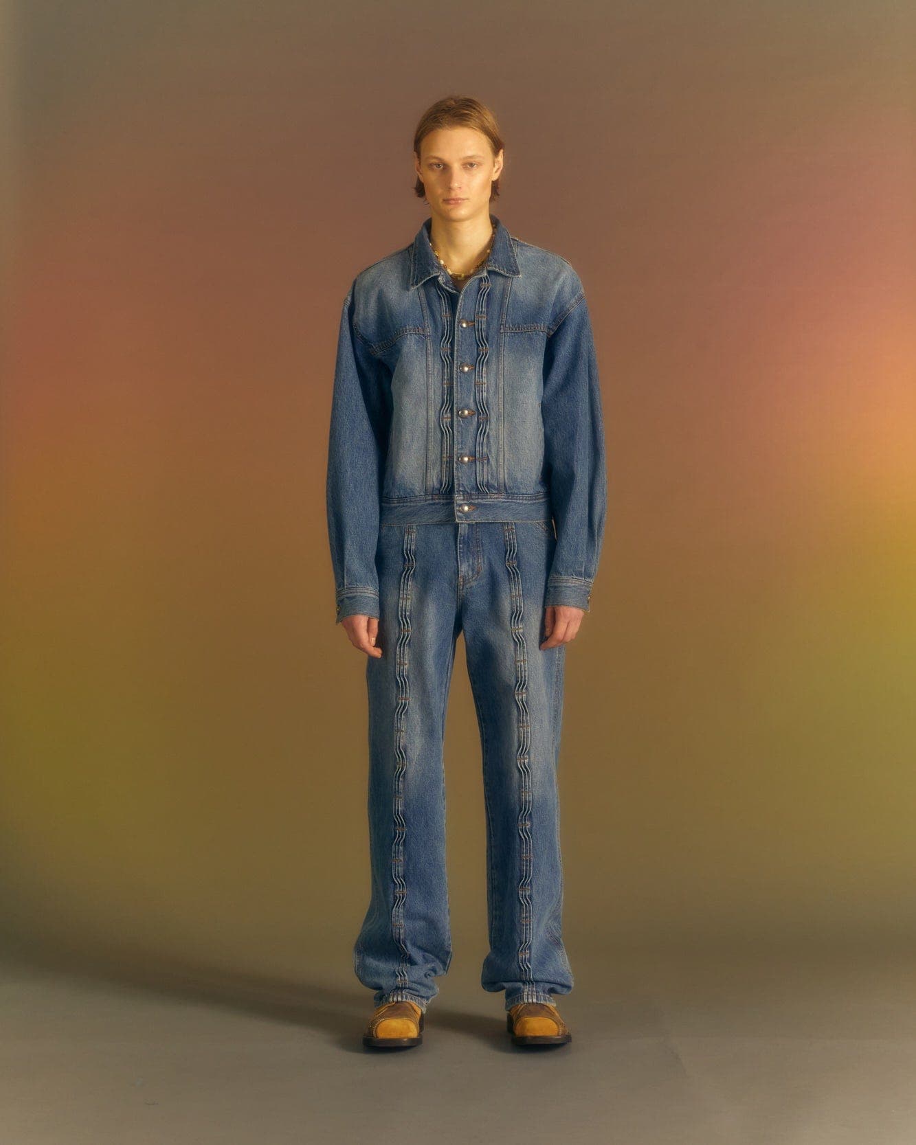 Wave Wide Leg Jeans (Washed Blue) — vue 4