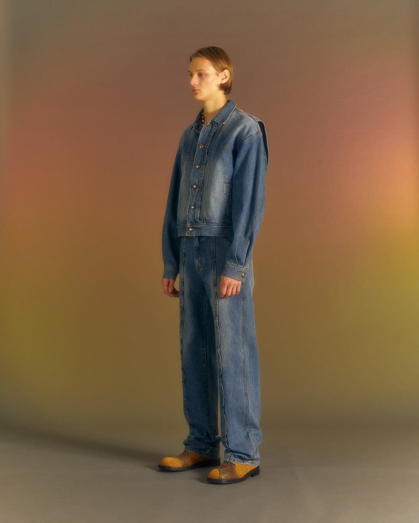 Wave Wide Leg Jeans (Washed Blue) — vue 5