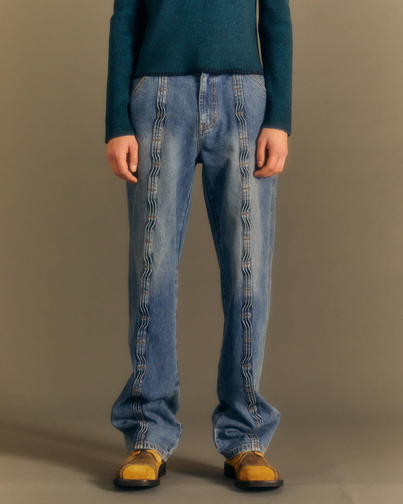 Wave Wide Leg Jeans (Washed Blue) — vue 9