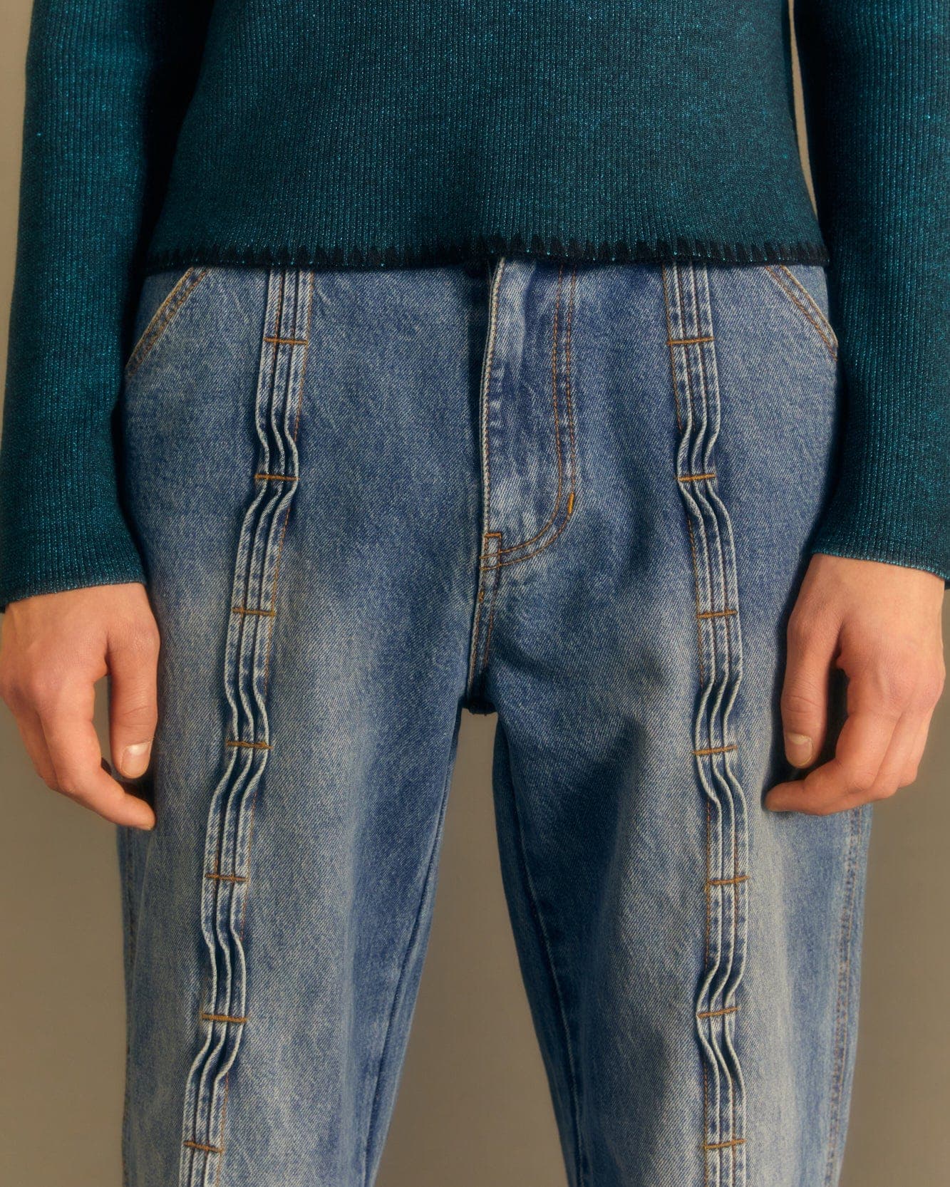Wave Wide Leg Jeans (Washed Blue) — vue 10