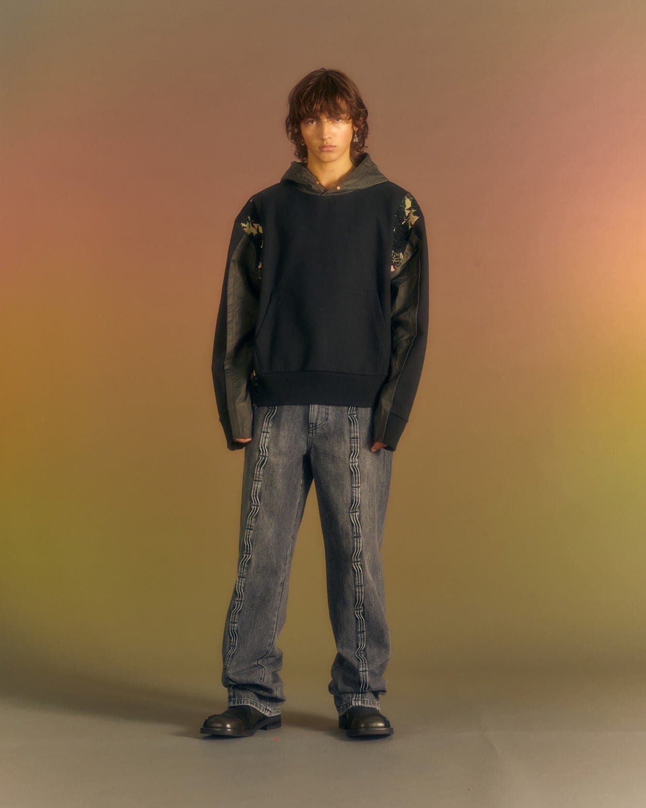 Wave Wide Leg Jeans (Washed Black) — vue 4
