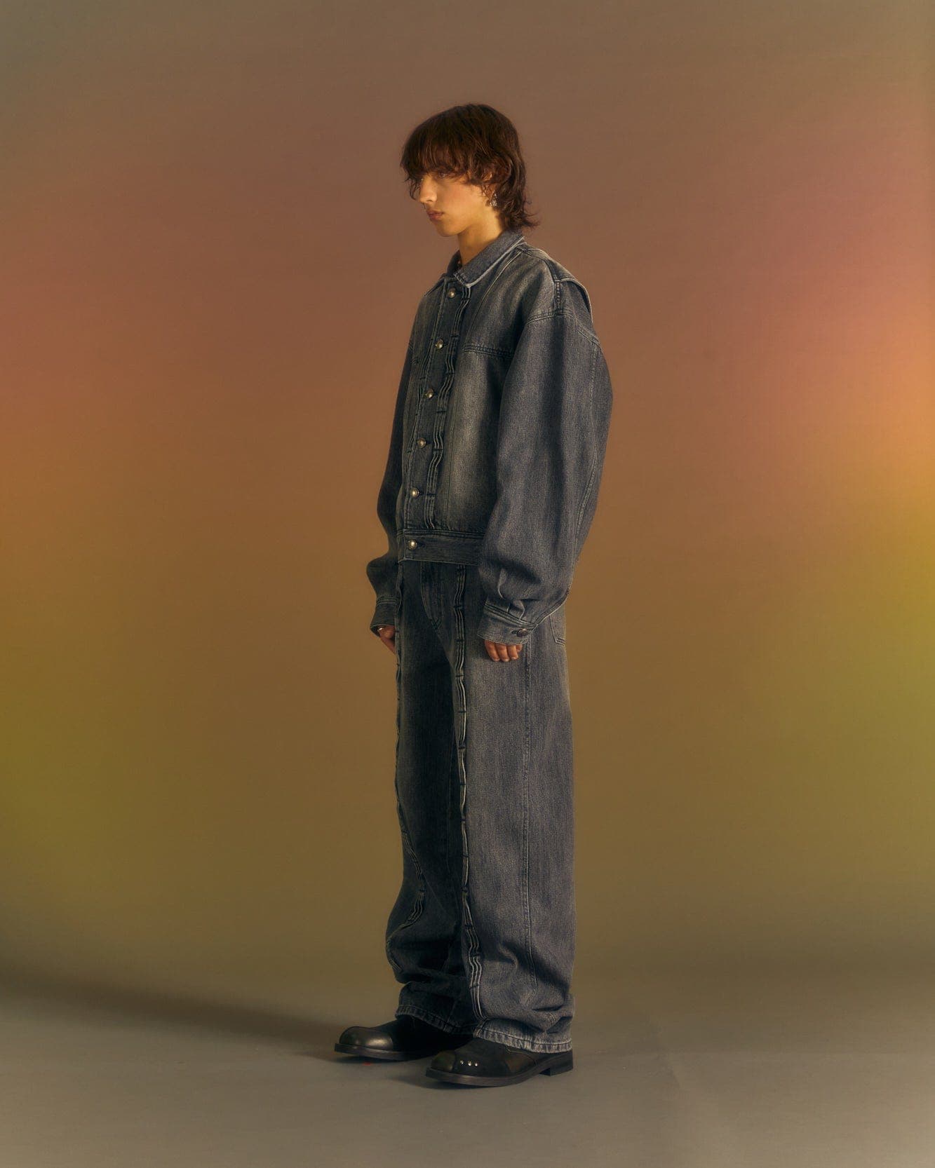 Wave Wide Leg Jeans (Washed Black) — vue 8