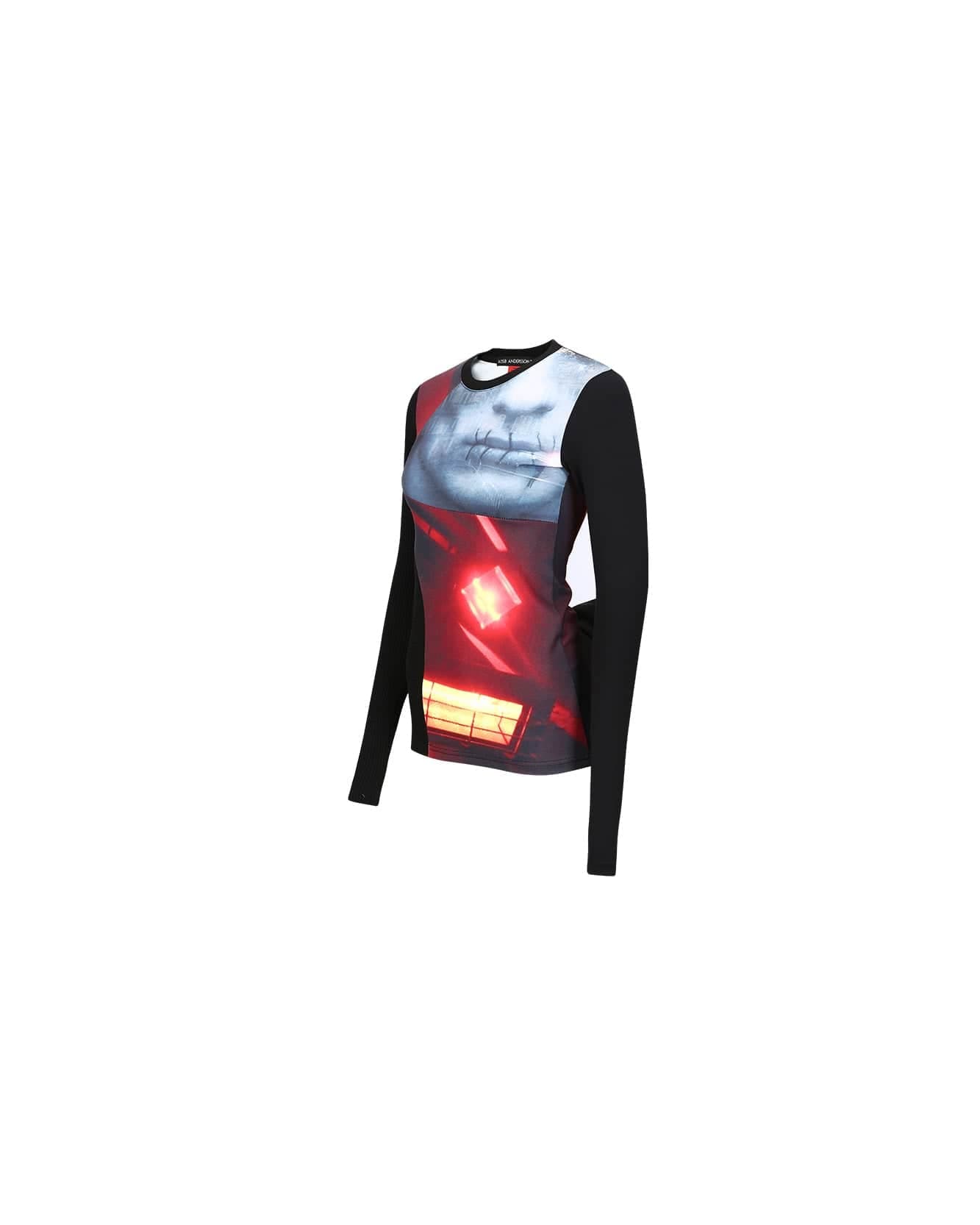 ADSB Film Archive Long Sleeve Tee (Red & Grey) — vue 3