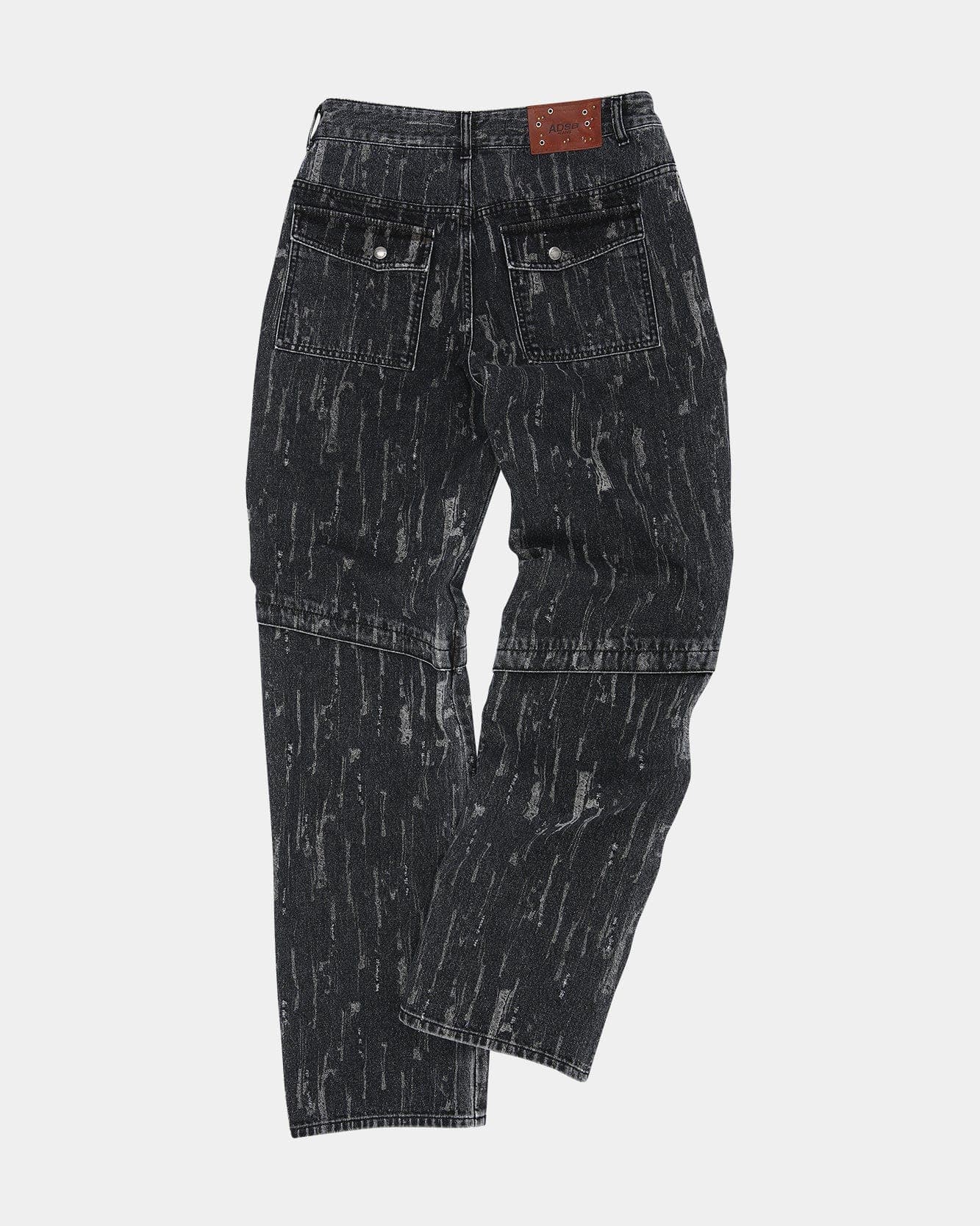Layered Wide-Leg Jeans (Black) — vue 3