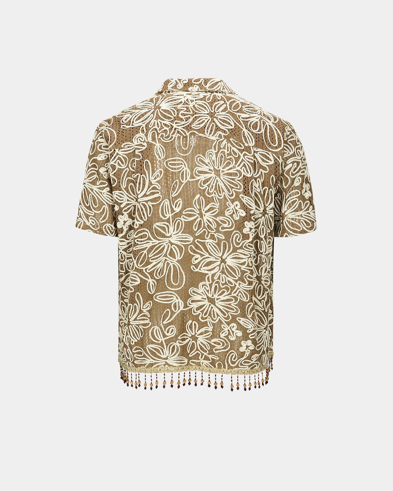 Flower Jacquard Shirts (Beige) — vue 4