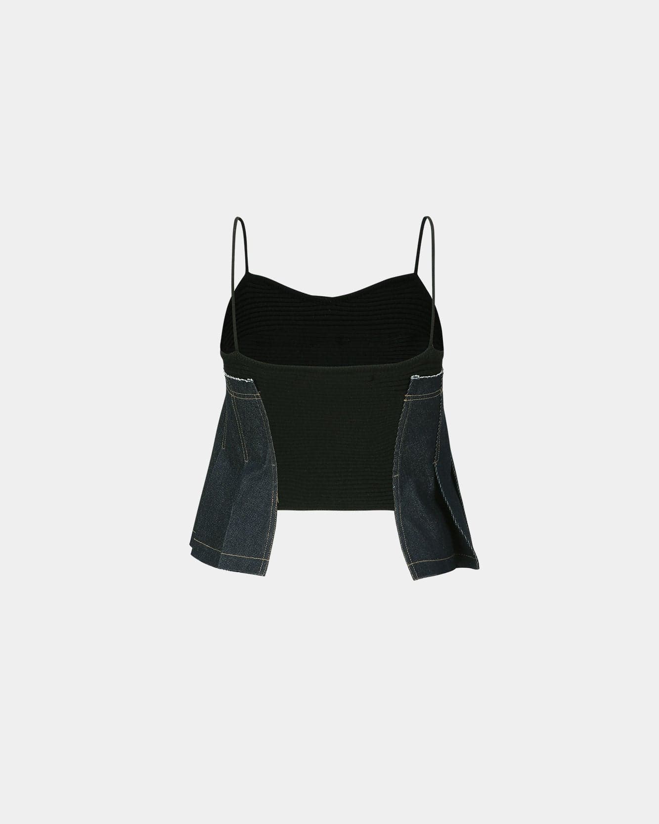 Kina Pleats Denim Sleeveless Knit Top (Black Indigo) — vue 4