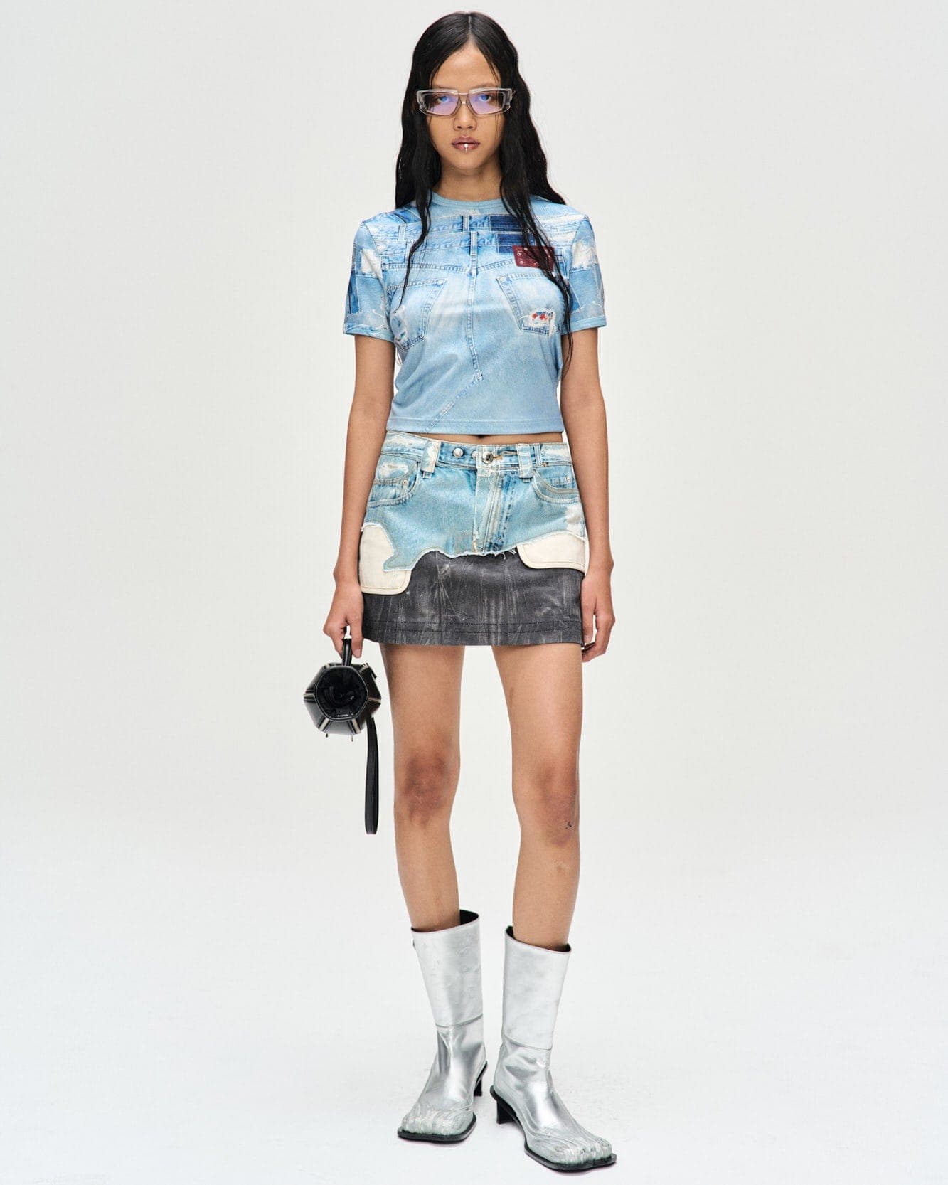 Daniel Denim Printed T-Shirt (Denim Blue) — vue 7