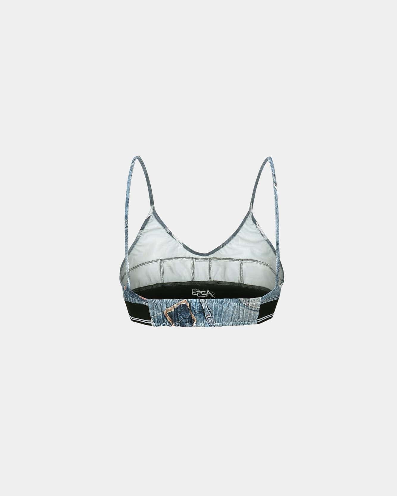 Denim Printed Bra-Top (Blue) — vue 4