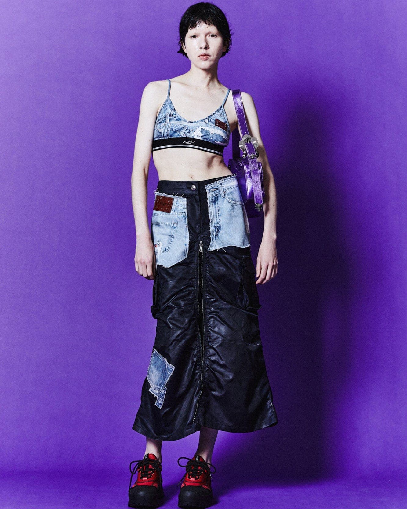 Denim Printed Bra-Top (Blue) — vue 5