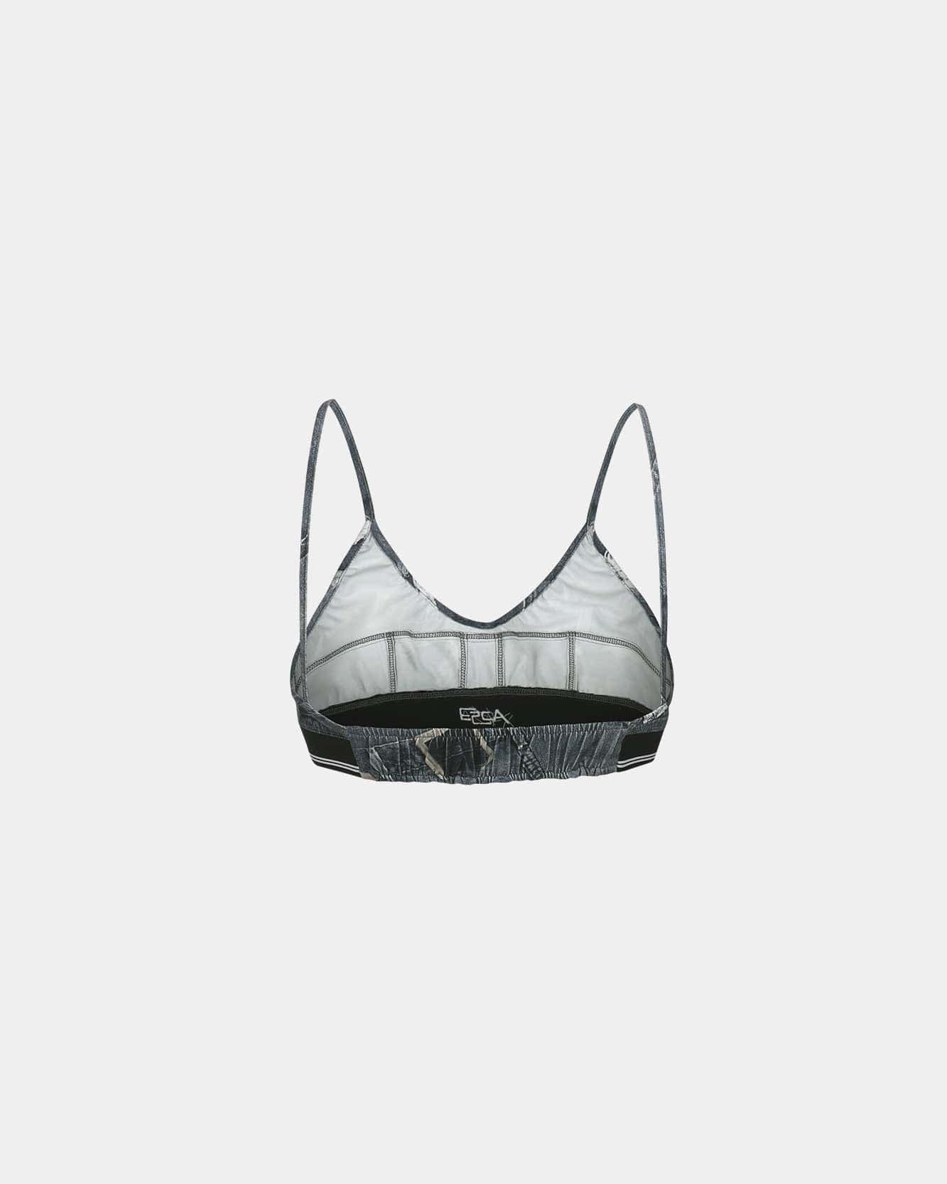 Denim Printed Bra-Top (Black) — vue 3