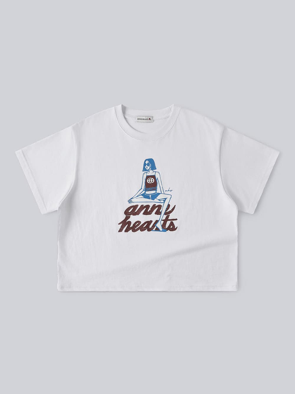 Sitting Girl Tee (White) — vue 2