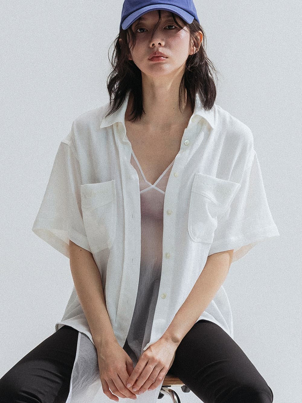 Soft Embroidery Cotton Shirt (Ivory)
