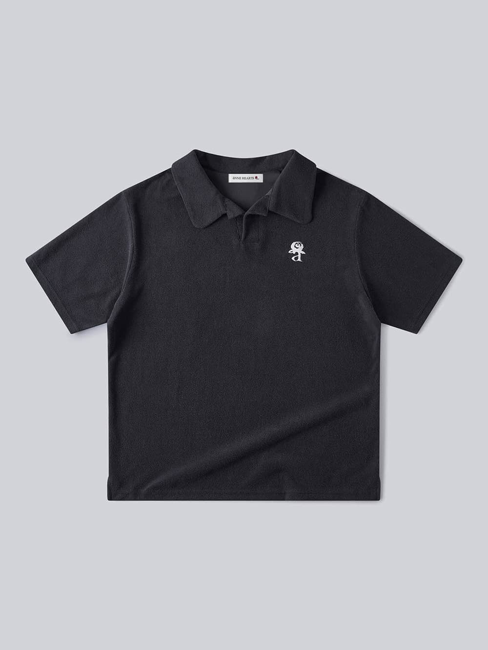 Relaxed Collar Terry Tee (Navy) — vue 2