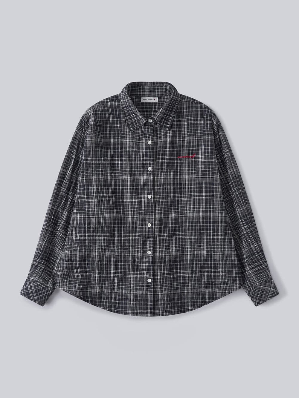 Ombre Check Sheer Shirt (Navy) — vue 2